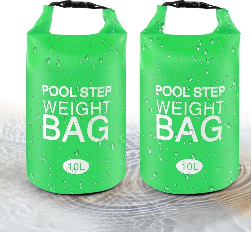 whumsdog Universal Foldable Pool Stair Weights - 250D PVC Waterproof, Easy Fill Sand (Green) for Above Ground Pool Ladder - Image 1
